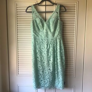Mint lace bridesmaid dress